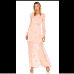 For Love & Lemons Gilded Star Maxi Dress NWT